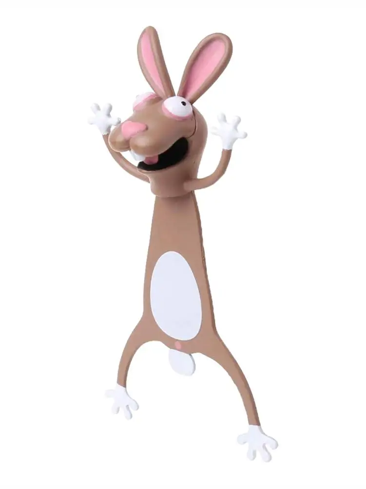 Kawaii 3D Animal Squashed Cat Rabbit Mouse Bookmarks Creative Wolf Book Marks For Kids Girl Gift Office School Kawaii Stationery