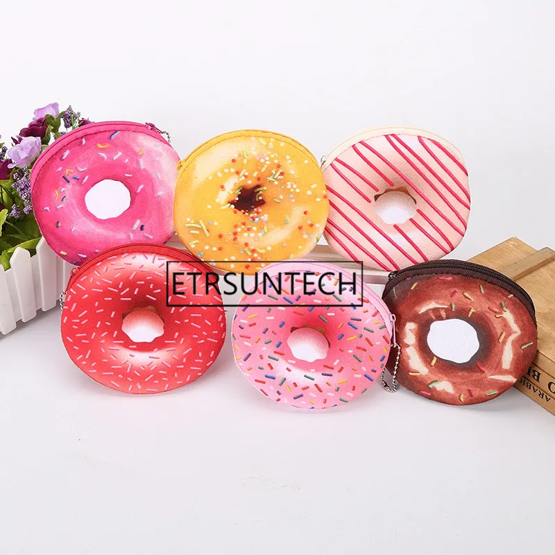 120pcs Creative Donut Coin Bag Kids Happy Birthday Party Supply Gift Girl Doughnut Purse Baby Shower Favor Souvenir