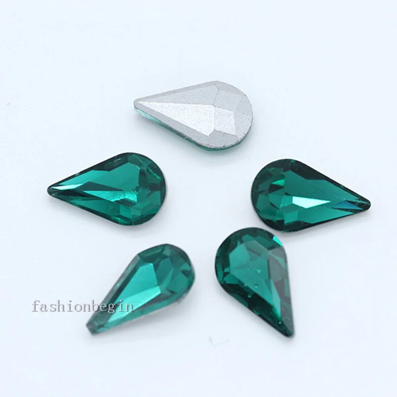 جميع الأحجام 24 ألوان دمعة وأشار الظهر الزجاج كريستال حجر الراين جوهرة مسمار الفن قلادة بروش القرط الملابس تقليم جوهرة الخرز