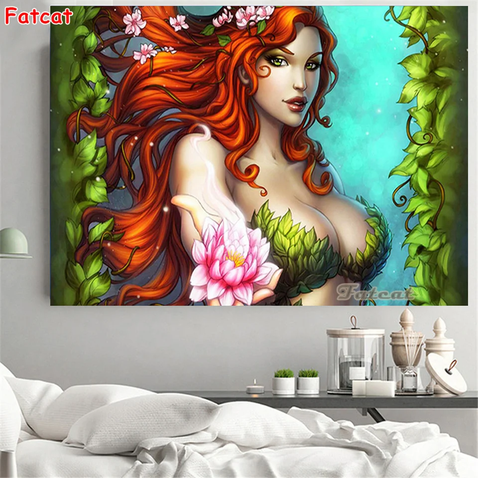 Diamond cross Stitch cartoon Sexy woman 5D DIY full square diamond cross stitch wall art home decoration digital jigsaw PP3550