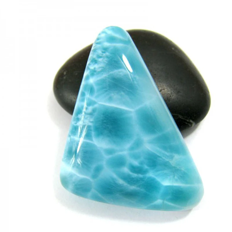 

Natural Dominican Blue Larimar Gemstone Cabochon 23.8Carat Triangle Shape