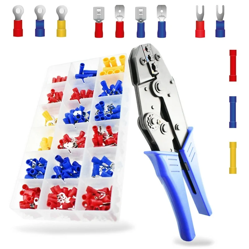 

300pcs Boxed Cold Terminal B Type Combination + Crimping Tool Wire Connectors Terminal Eletrico Wire Crimp Connector