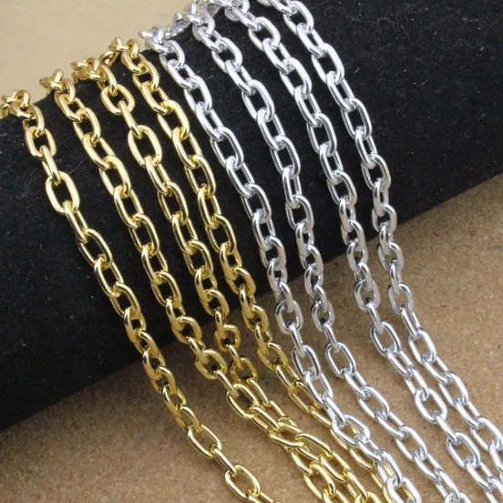 5 Meters/lot Gold Color Aluminum Bulk Link Rolo Chain 5*8*1mm for DIY Pendant Necklace Jewelry Charm Findings