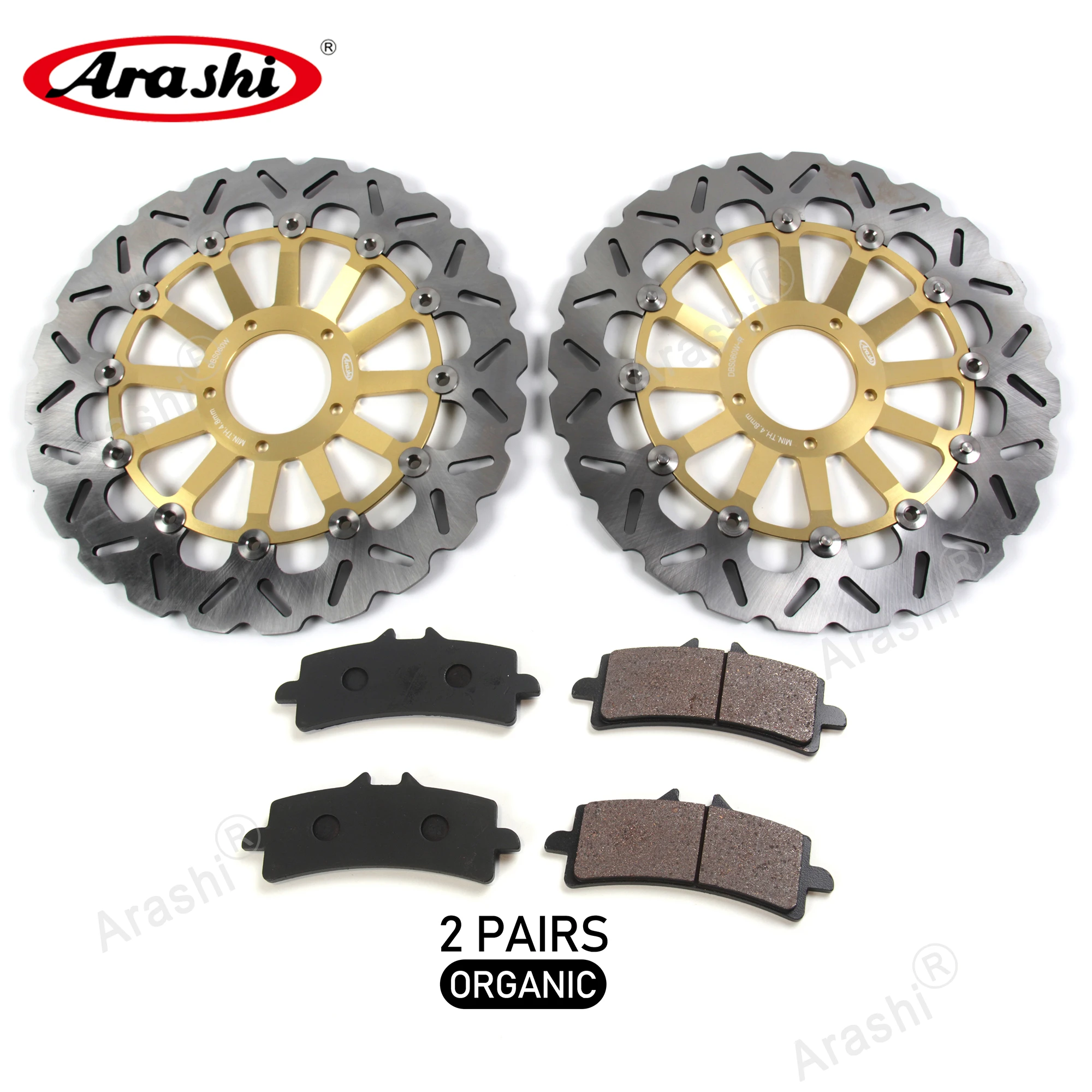 

ARASHI CNC Front Brake Disks Rotors Motor Floating Disc Brake Pads For DUCATI 1098 / 1098S 1100 2007 2008