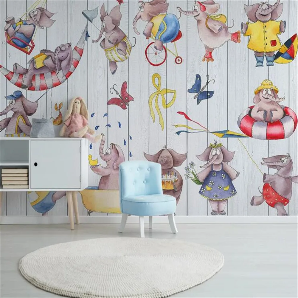 Milofi personnalisé impression 3D personnalité papier peint animaux mignons plusieurs tailles comme enfants chambre fond mural