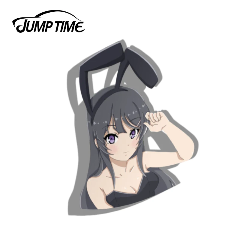 Jump Time 13cm x 9.8cm For Mai Sakurajima Anime Sticker Vinyl Decal Car Truck Cup Laptop Car Styling Car Stickers Cute Graphics