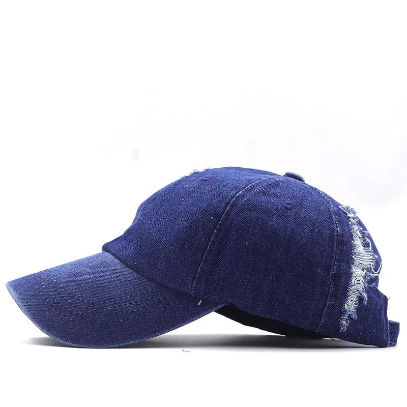 Men Women Baseball Caps Ripped Destroyed Hole Denim Cotton Hats Youth Cool Hip hop Snapback Sun Cap Autumn Street Men's Hat