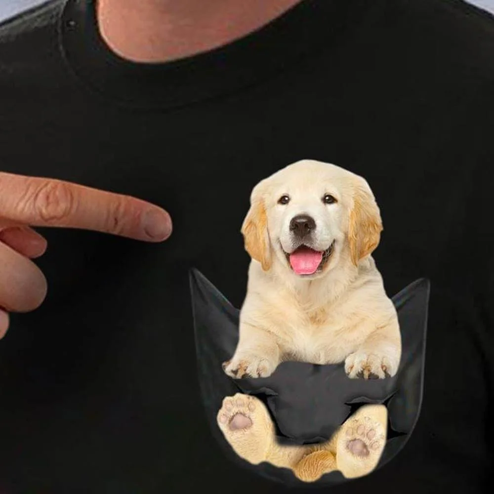 CLOOCL 100% Cotton Pocket T-Shirt Summer Pug Puppy Printed Tshirt Men for Women Shirt Tops Funny Cotton Black Tees Drop Shipping