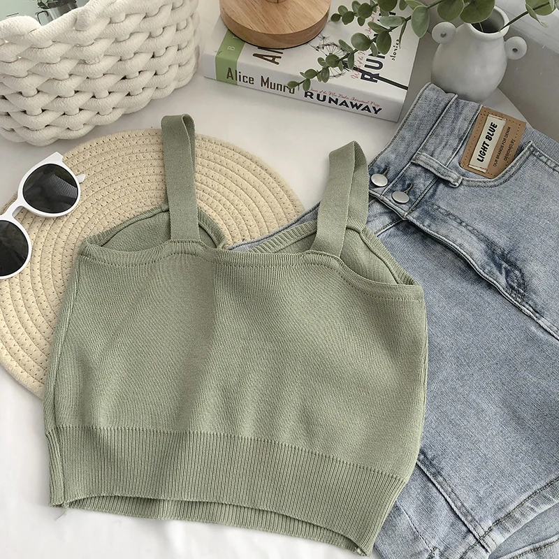 Pearl Diary Women Strappy Crop Tops Sweetheart Neckline Solid Color Cotton Going Out Tops Buttons Front Backless Sexy Summer Top