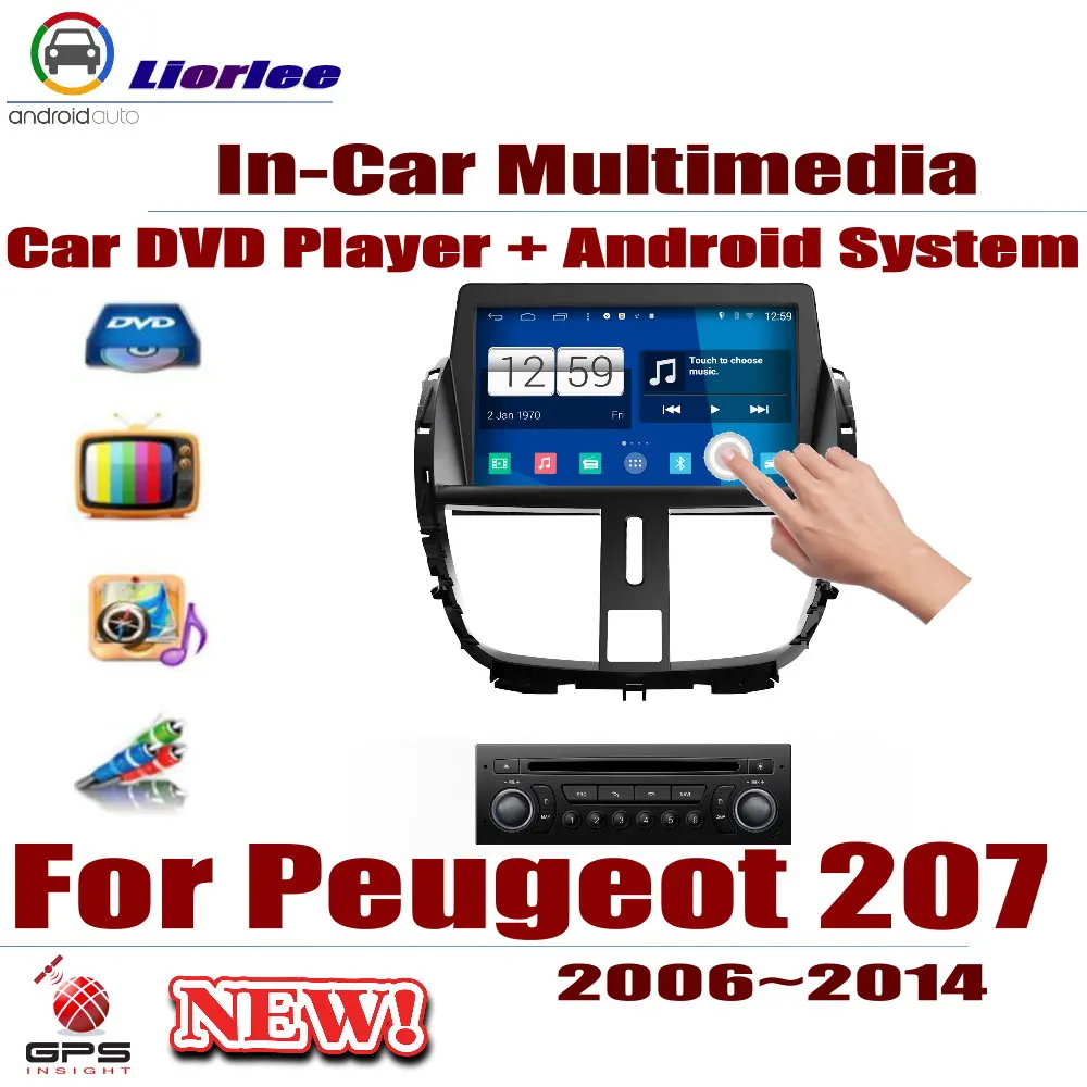 

For Peugeot 207/207CC 2006-2014 Accessories Car Android System RockChip PX5 1080P IPS LCD Screen DVD GPS Player Navigation