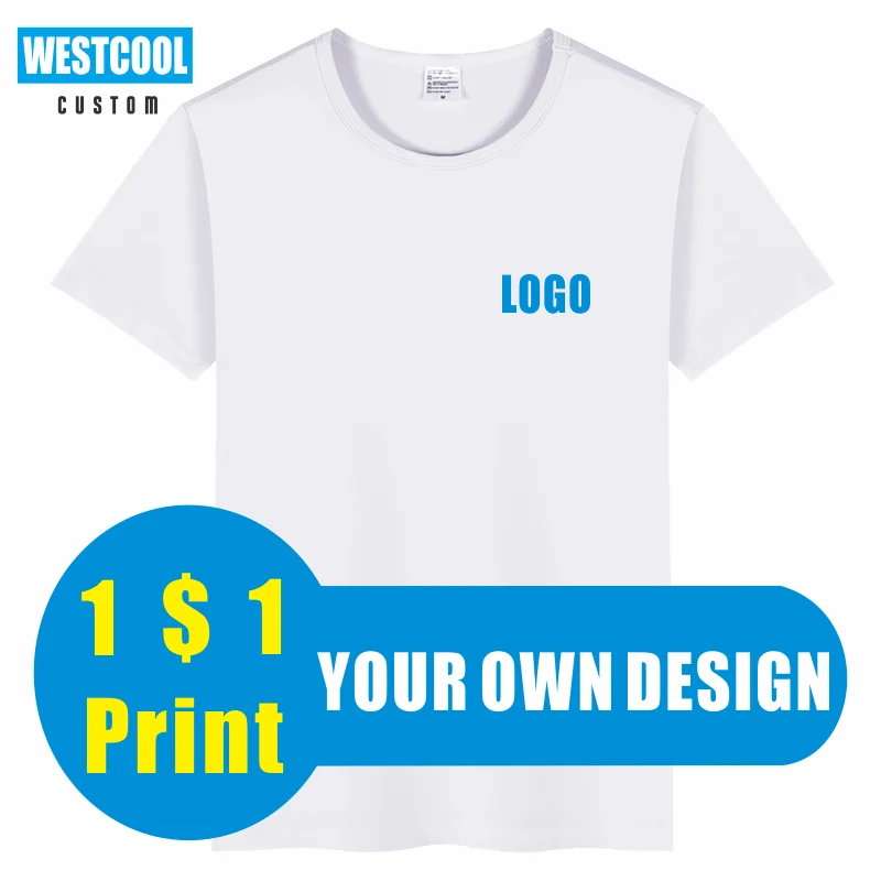 

T-shirt Custom Logo Fashion Cheap T-shirt Embroidery Men And Women Cotton Clothing Tops Summer WESTCOOL 2020