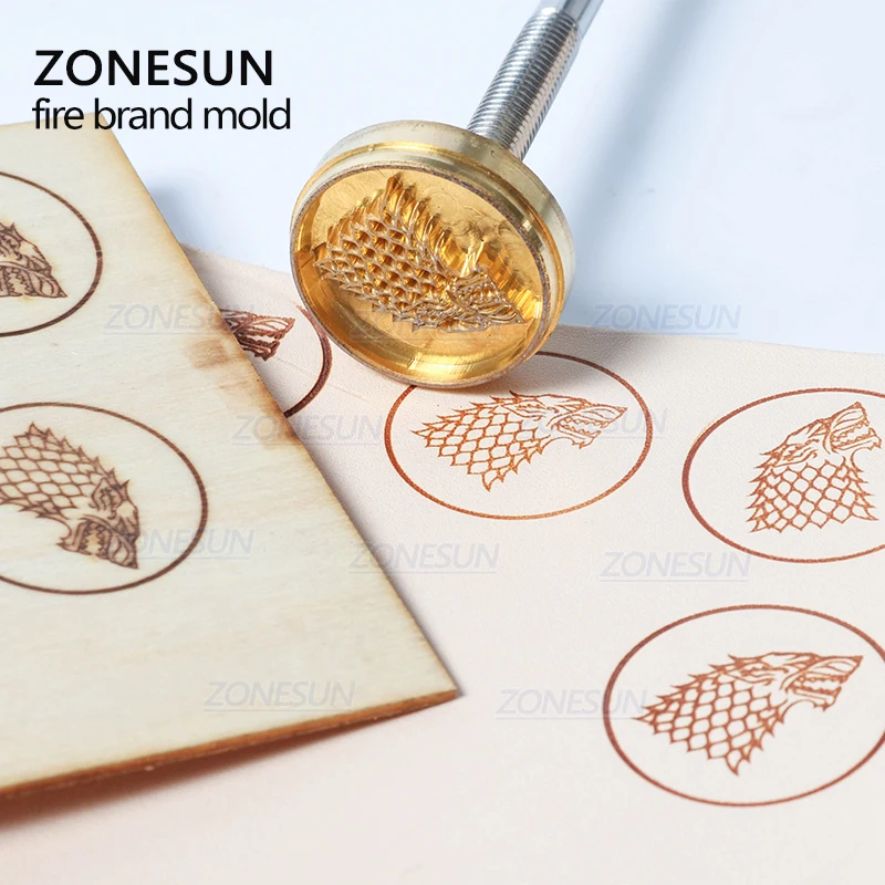 ZONESUN Customized metal stamp iron for food Cake cookie logo wood leather Burning Mold Stamp ,Iron Brass Mold Burning Handle