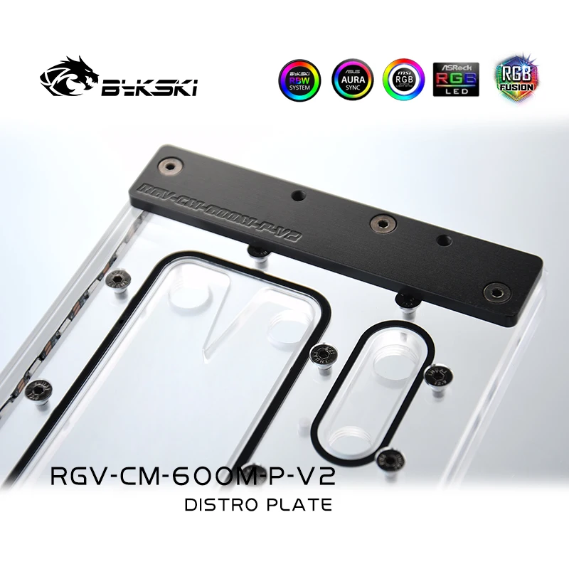 Bykski Pelat Distro Reservoir RGB Pendingin Air untuk CoolerMaster SL600M Casing Sasis RGV-CM-600M-P-V2