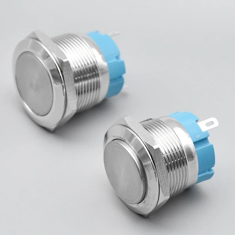 16 مللي متر 19 مللي متر 22 مللي متر 2pin لوحة ثقب المعادن زر التبديل السلطة دفع زر شقة عالية رئيس الذاتي قفل/إعادة تعيين لحام IP67 1NO