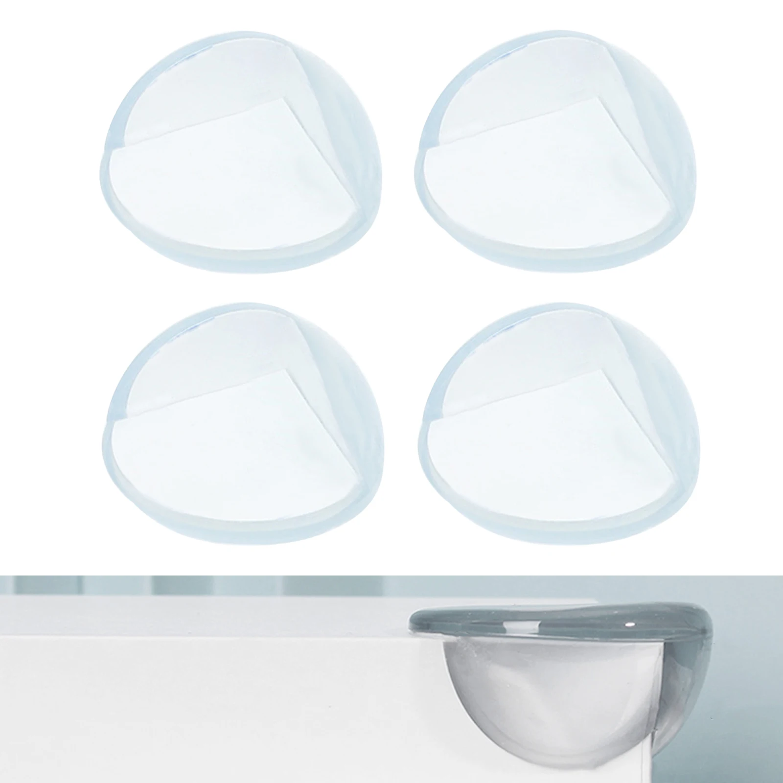 

4pcs Table Corner Protector Child Safety Baby Protection Transparent PVC Round Soft Desk Guard edge double adhesive cushion 40mm