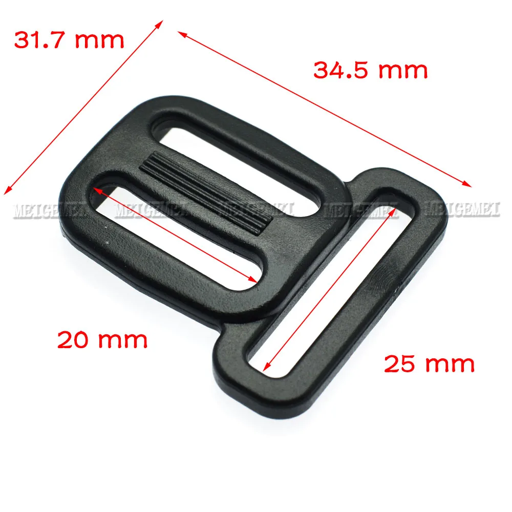 5pcs Plastic Multi-fonction Slider Tri-Glide Adjust Buckles Dog Collar Harness Backpack Straps Bag Parts