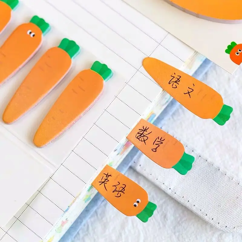 Sharkbang 50 Sheets Kawaii Cute Carrot Strawberry N Times Sticky Notes Label Index Sticker Paperlaria Stationery