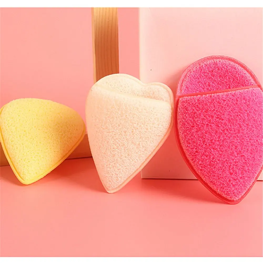 Beauty Tool Heart And Water Drop Shaped Skin Care Scrub Puff Facial Cleaner Sponge Cleansing Sponge Body Washing