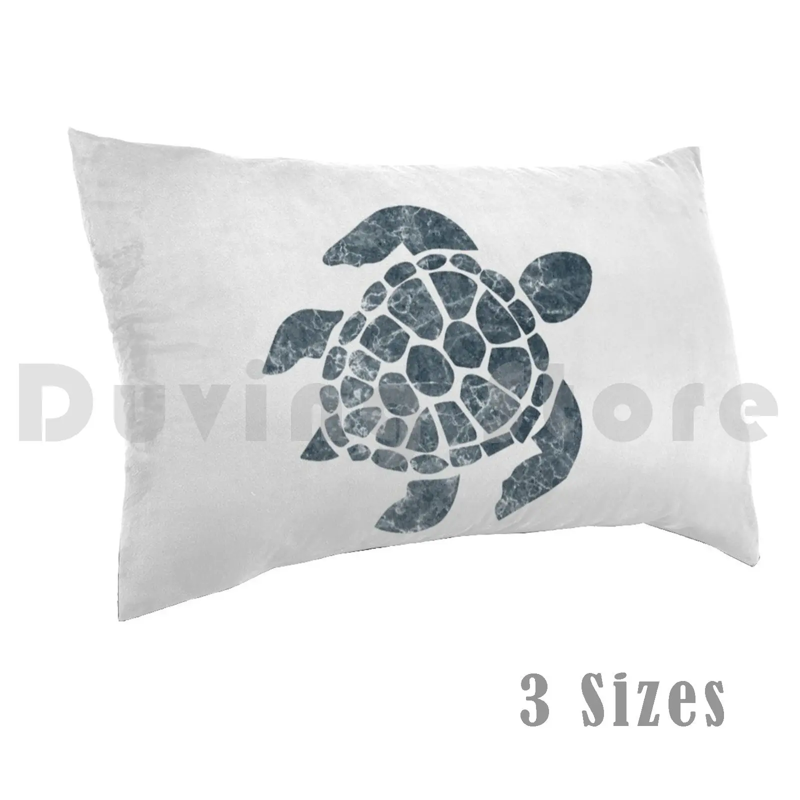 Marble Sea Turtle Pillow Case 20*30 Inch Marble Sea Turtle Black Grey Dark Marble White Cracks Sea Turtle