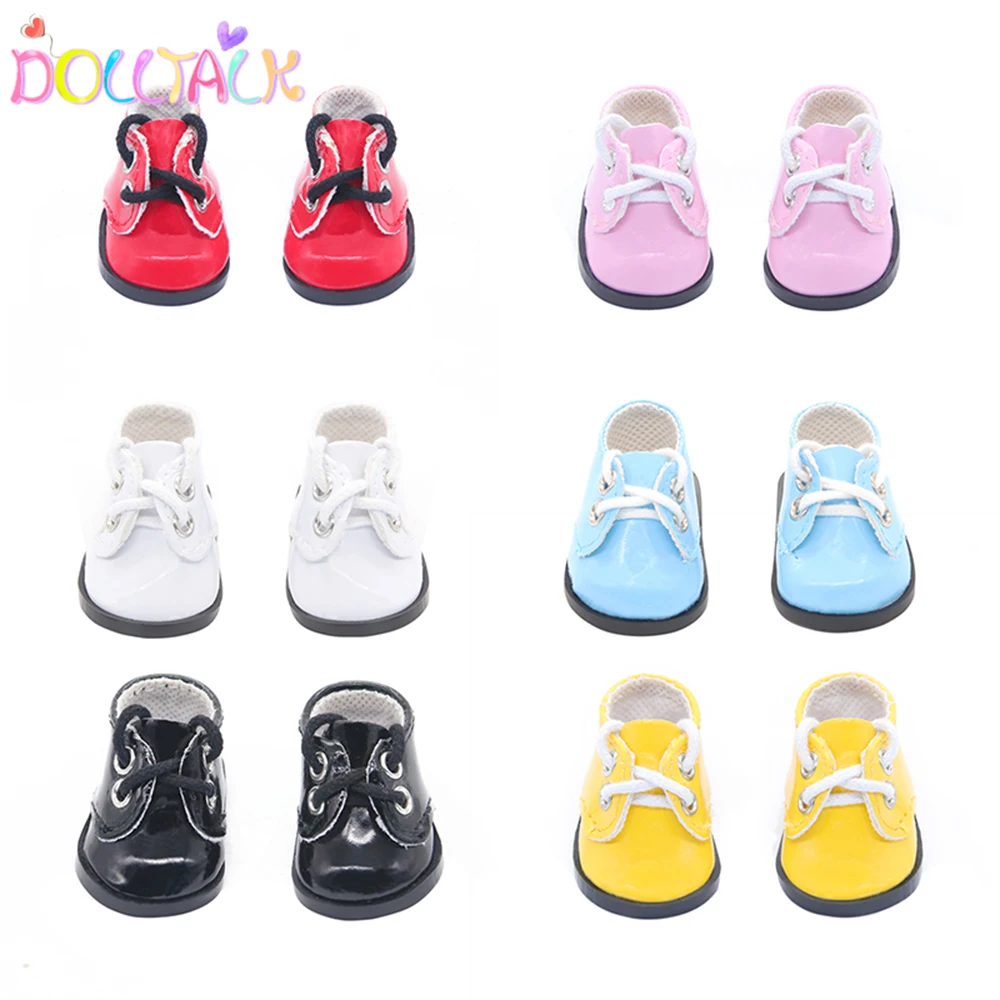 Hot Sale 5.5cm Cute PU Shoes For BJD Dolls 14 Inches Fashion Mini Doll Shoes For EXO Russian DIY Handmade Doll Toy