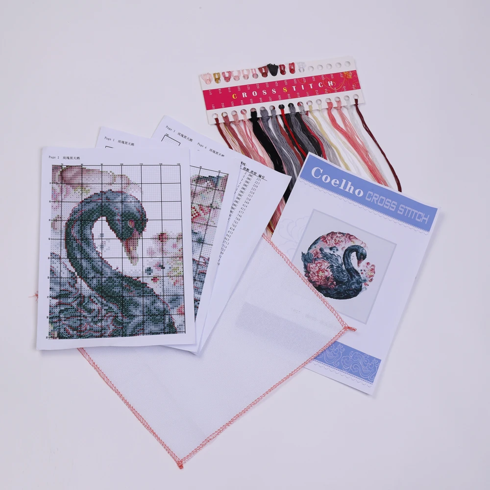 Swan family animals patterns Counted Cross Stitch  11CT 14CT DIY Chinese Cross Stitch Kits Embroidery Needlework Sets