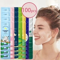 100 Uds LAIKOU mascarilla hidratante para dormir Sakura Caracol algas centella mascarilla facial tierna y nutritiva control de aceite cuidado de la piel