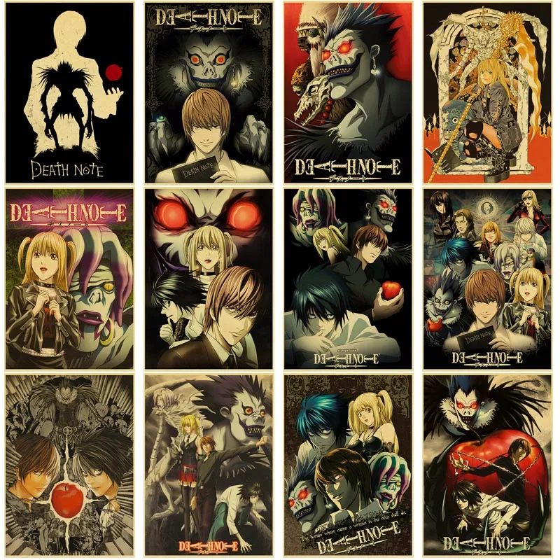 Japan Anime Series Death Note Posters Retro Vintage Poster Wall Art Canvas Print Nordic Painting Decor Picture Kids Home Decor