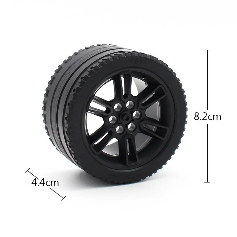 Technology 23800 23799 Wheel 62.3D.x42mm Car Racing Large Tire 81.6X44ZR Straight Tread 911 Compatible with Accessories