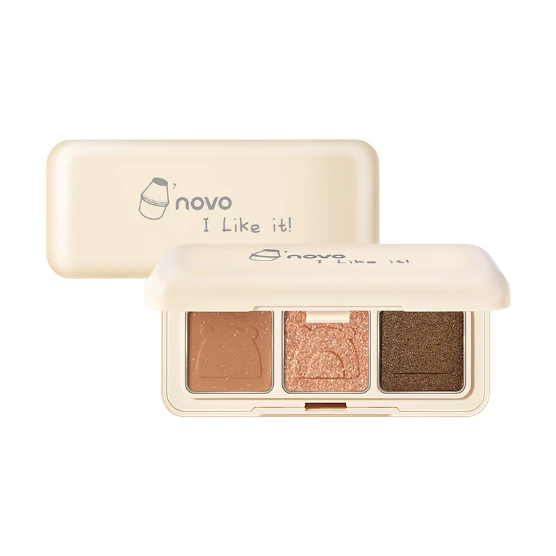 Milky Tea Shiny Eyeshadow Palette Matte Shimmer Glitter Face Contour Highlight Waterproof Long Lasting Pigmented Soft Eye Makeup