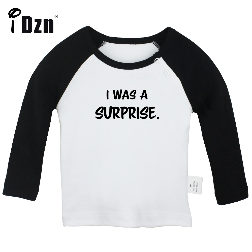 I was a surprise and I Was a Planned Fun Printed T shirt Cute Twins Baby Tops Boys Girls Long Sleeves T-shirts Infant Clothes