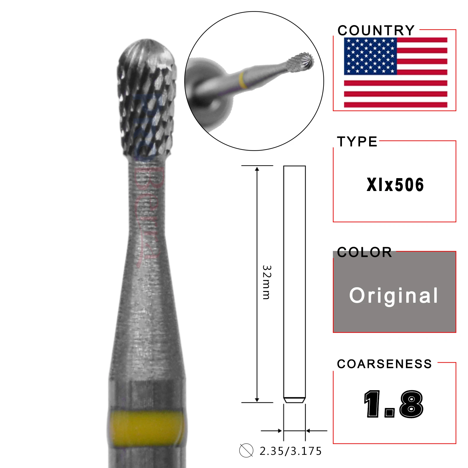 RolinStar Small Metal tungsten Carbide Head Milling Cutter Burrs Nail Drill Bit Electric Machine Pedicure manicure Cuticle Clean