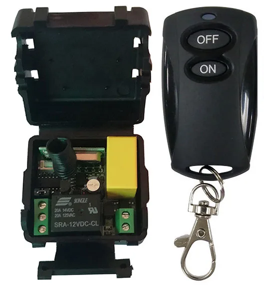 Wireless Remote Control Light Switch 10A Relay Output Radio 220V 1 Channel Receiver Module + 50-500M ON OFF Symbol Transmitter