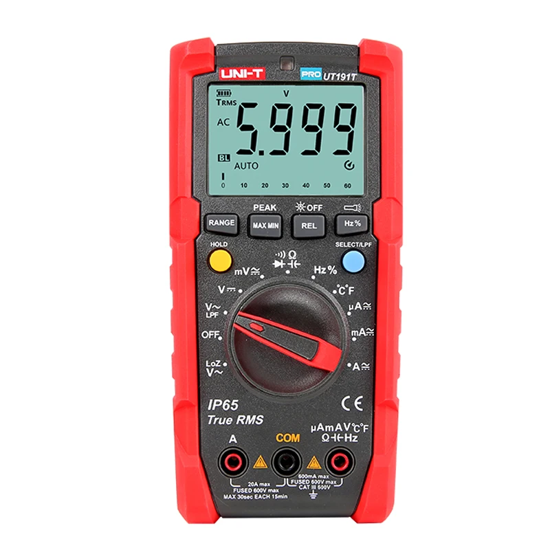 Тестер UT191T UT191E, цифровой мультиметр, профессиональный, истинное среднеквадратичное значение, Автоматический диапазон, амперметр DMM 20A, UNI-T в,...