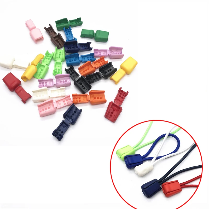 10-50Pcs 17mm Cord Lock Ends Rope Buckle Zipper Pull Stopper Zip Clips for Backpack Sportswear Shoelace Lanyard DIY Accessories