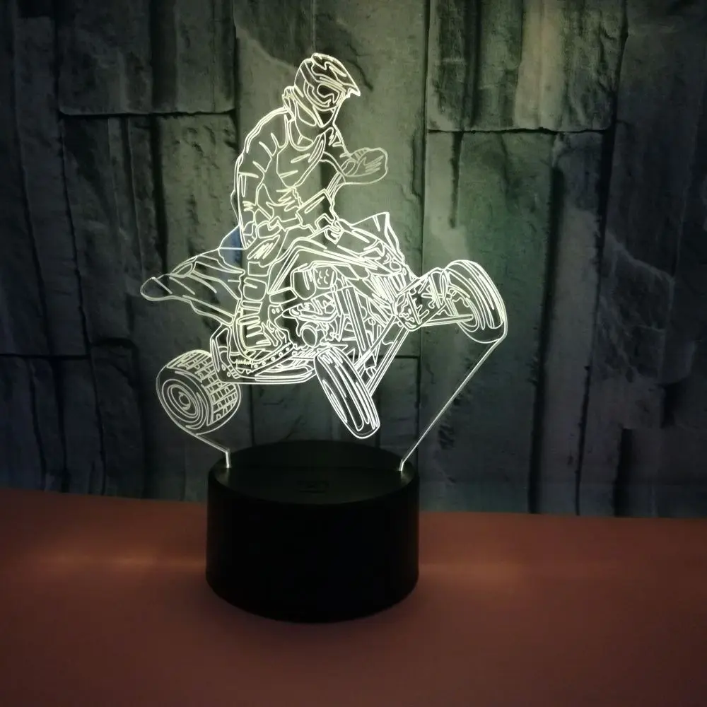 USB LED 3D Lamp Motorcycle Sensor Night Light For Kid Bedroom Decoration Atmosphere Gift