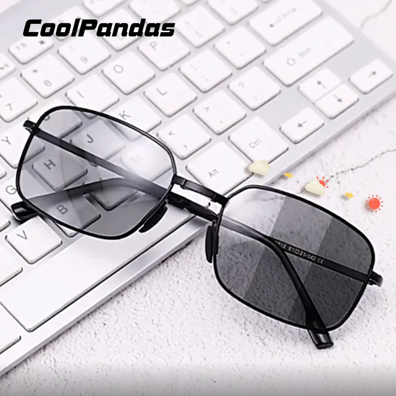 CoolPandas Top Quality Alloy Fold Photochromic Sunglasses Polarized Men Folding Sun Glasses for Women Anti-Glare zonnebril heren