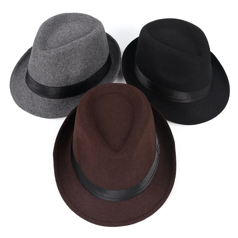 2024 Spring Wool Fedora Jazz Hat Men Chapeu Panama Masculino Sombrero Mujer Women Felt Hats Man Bowler Vintage Black Retro Cap