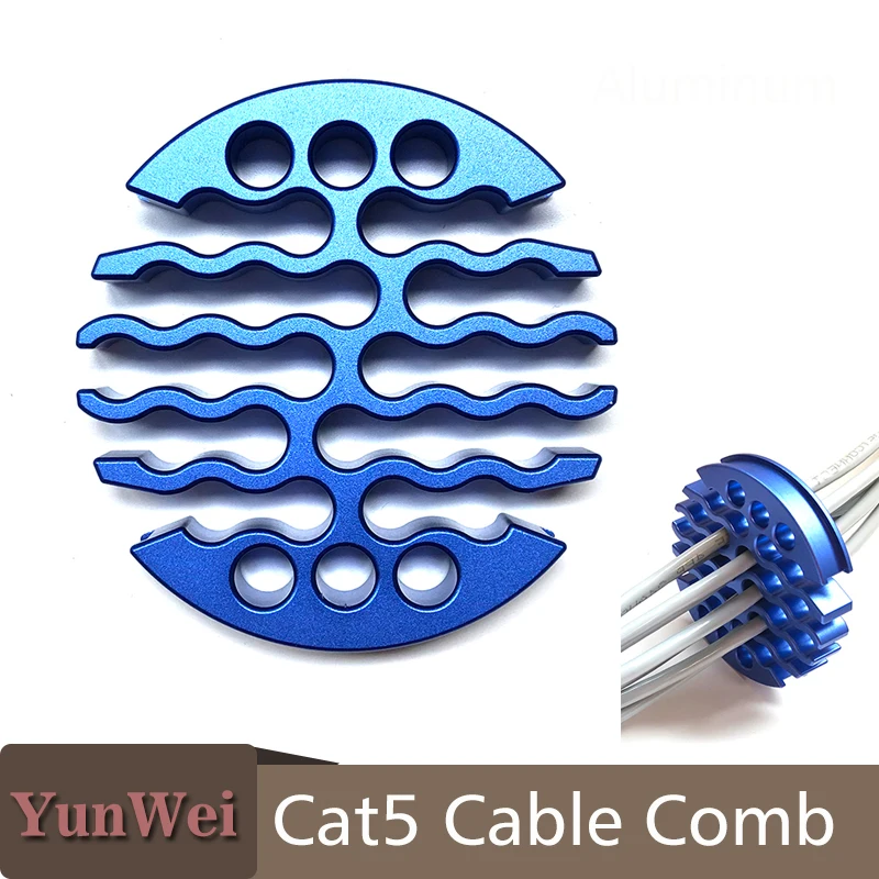 Aluminum alloy Cable Comb Category 5 Network Cable 5.5mm Diameter Wire Cat5 30holes Network cable management cable Tool Router