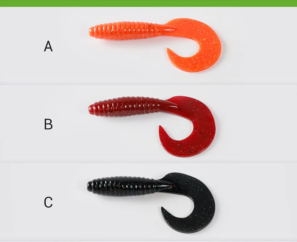 Bassland Silikonköder Grub Wurm 60 mm 85 mm lockiger weicher Angelköder künstliche Jigging-Wobbler Bass Pike Isca Leurre – Detail 5