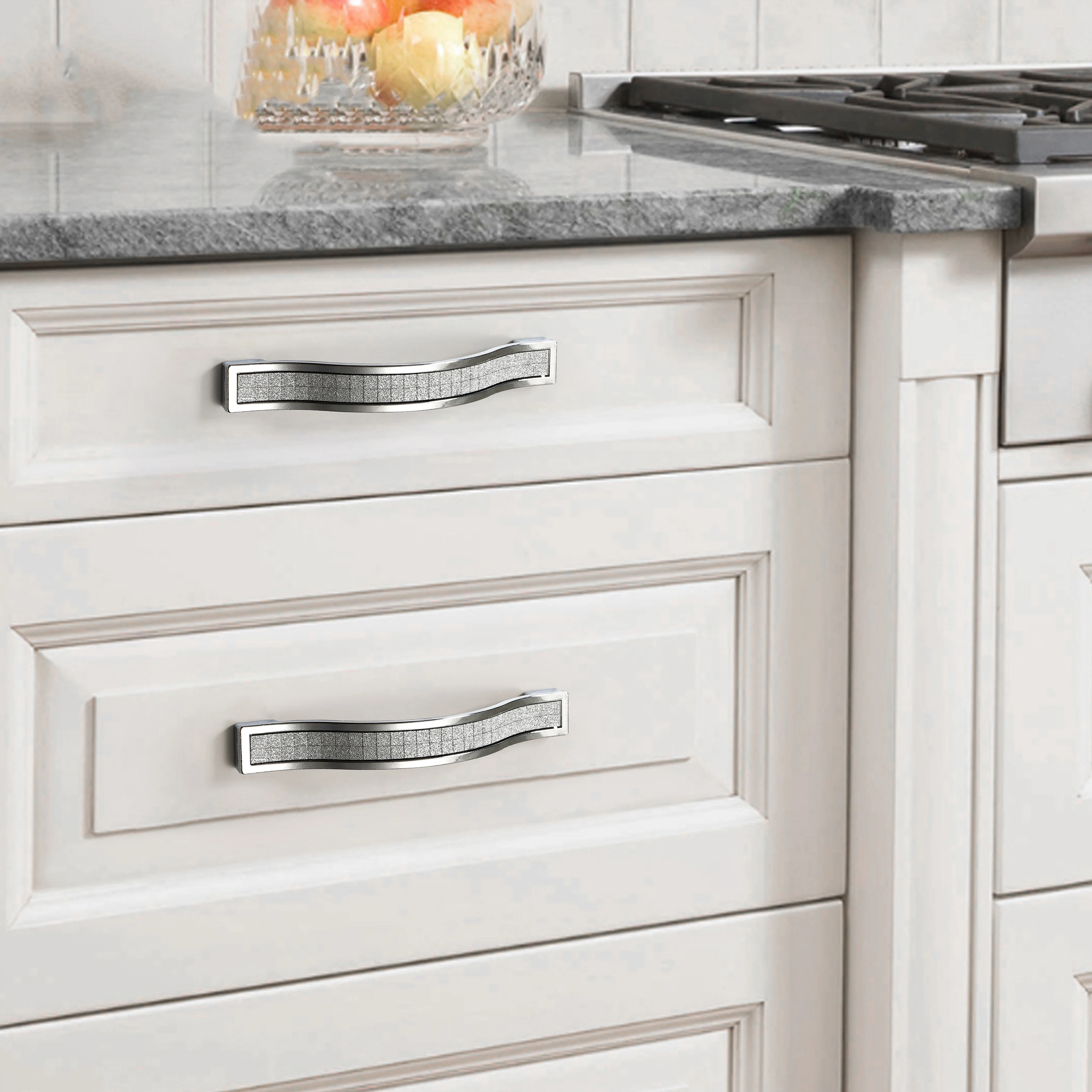 Rhinestone Crystal Drawer  Europe Style Aluminum-Alloy Furniture Door Pull Handle for Dresser Cabinet Cupboard Kitchen Hardware