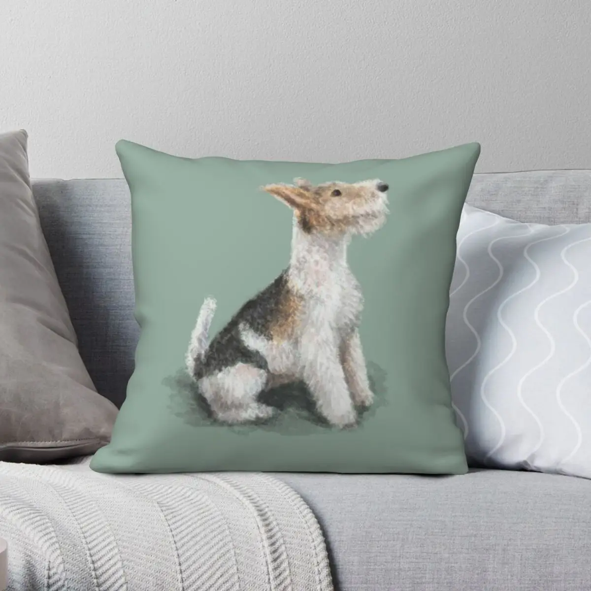 Erik The Fox Terrier Square Pillowcase Polyester Linen Velvet Pattern Zip Decor Throw Pillow Case Room Cushion Cover