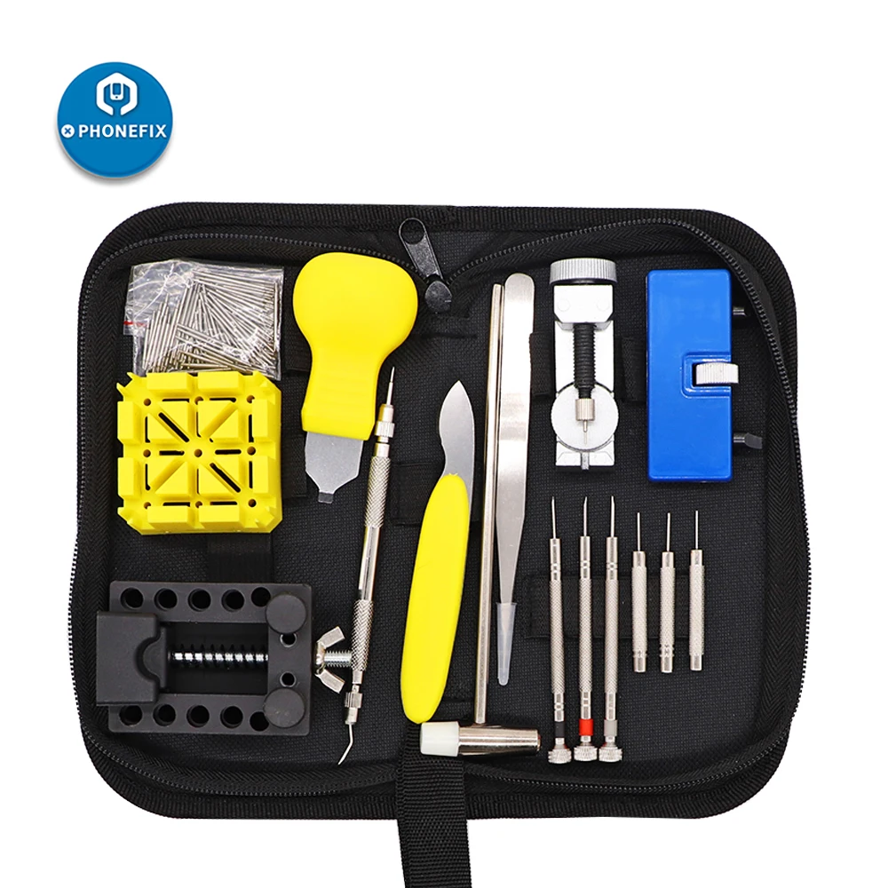 168pcs Portable Watch Repair Tool Kit Battery Change Case Opener Link Pin Remover Spring Bar Pry Screwdriver Watchmaker Tool Set