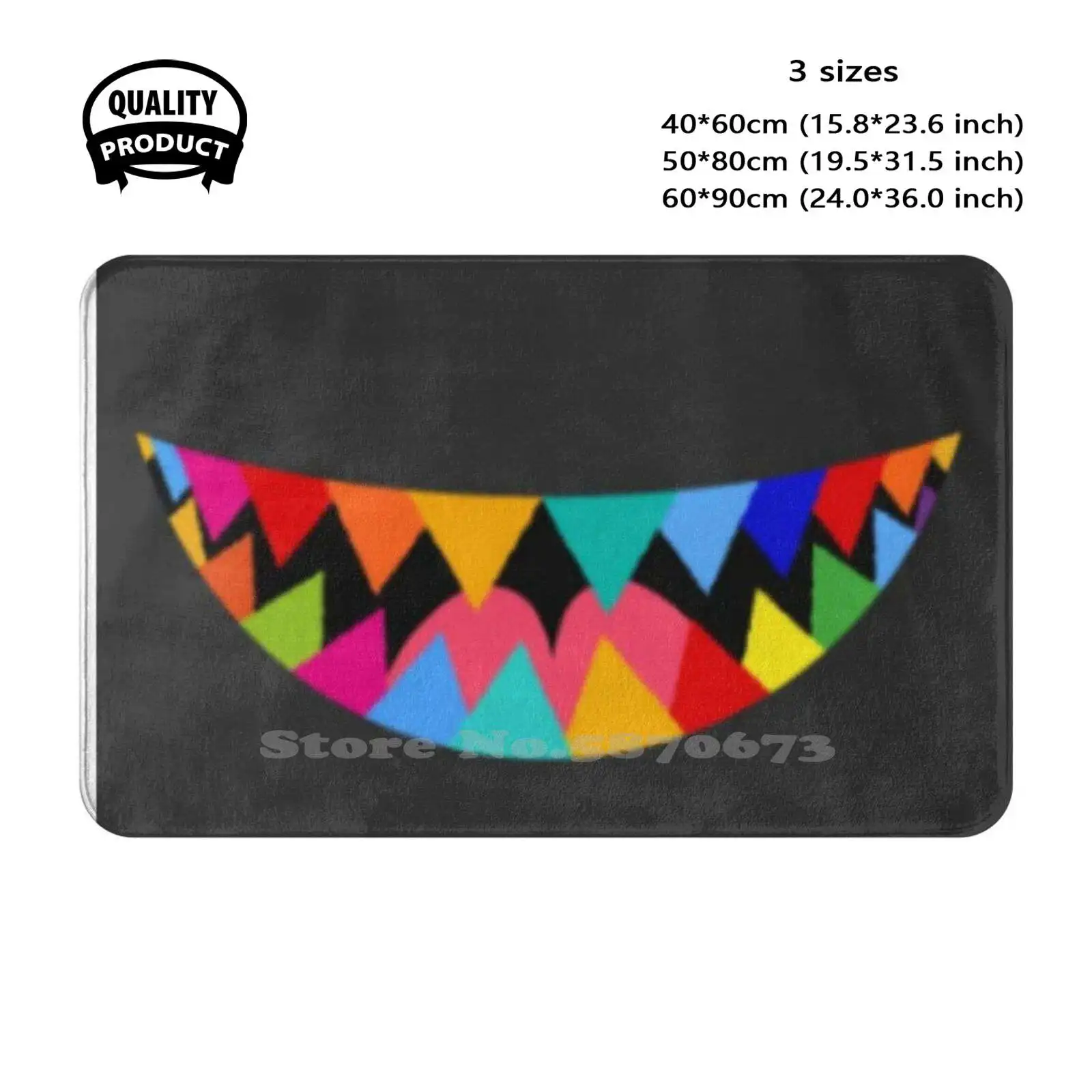 Lgbtq Rainbow Mouth Teeth Pride-Gay , Homosexual , Lesbian . Soft Cushion Home Carpet Door Mat Car Rug Teeth Colorful Taste The