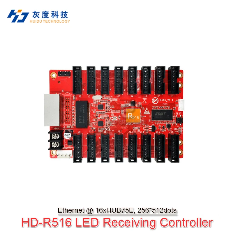 Huidu HD-R500 HD-R508 HD-R512 HD-R516 Vollfarb-LED-Bildschirm empfangende Karten arbeit mit HD-AX a60x c15 c35 t901 t901b vp210 vp410
