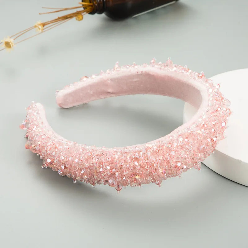 Crystal Full Diamond Hairbands For Women Accessories Korea Hair Band Bows Crown Headbands White Green Pink Black Wholesale