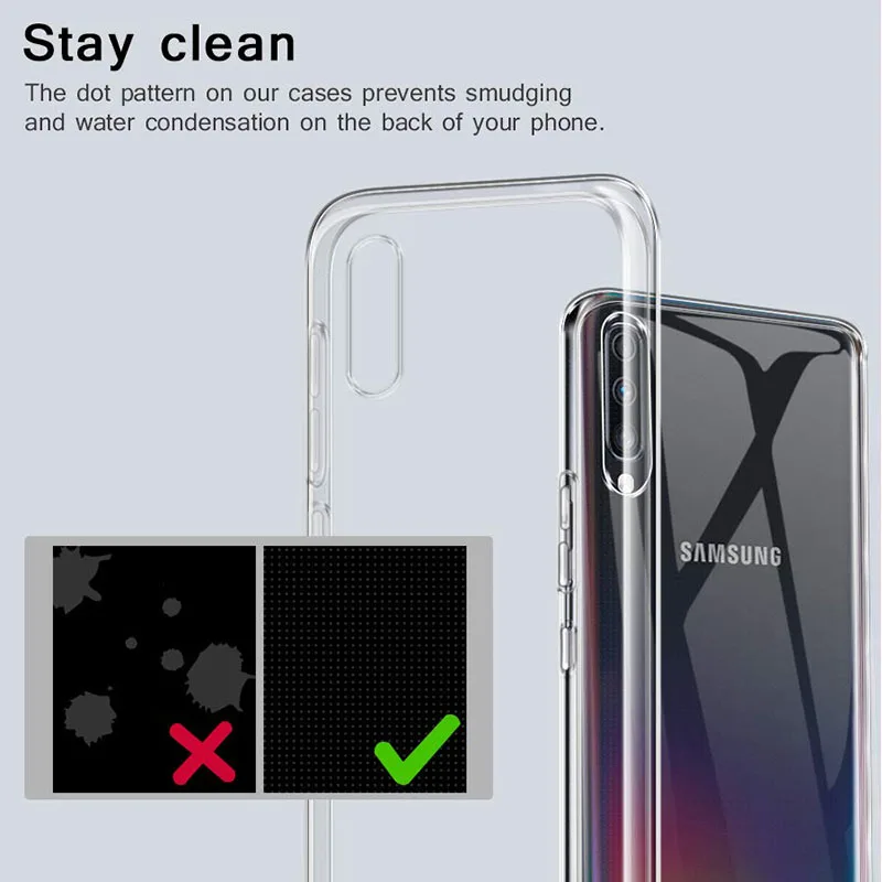 Non-yellowing Transparent TPU for Samsung Galaxy A10 A20 A30 A40 A50 A70 Soft Clear Phone Case Ultrathin Silicone Gel Back Cover