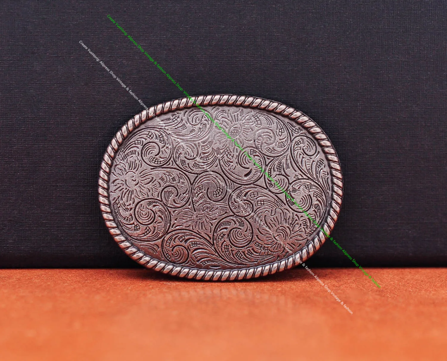 10X 42*32MM Big Antique Silver Western Rope Side Flower Engraved Leathercraft Belt Oval Conchos Button Screw Back