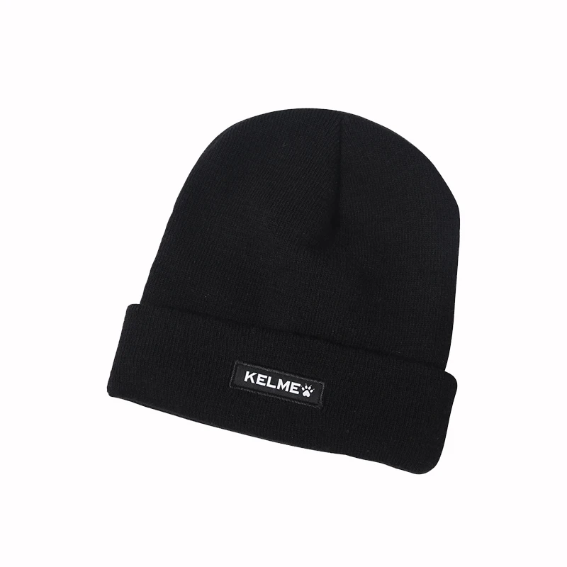 KELME Knitted Beret Unisex Warm Hat Autumn/Winter Hats For Men Black Outdoor Thickness Soft Casual Hat 9886506