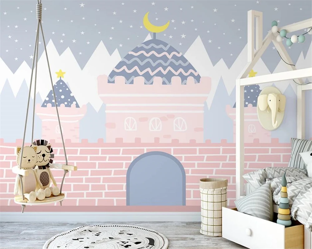 beibehang Customized Nordic hand-painted modern small house children's room interior background papel de parede wallpaper