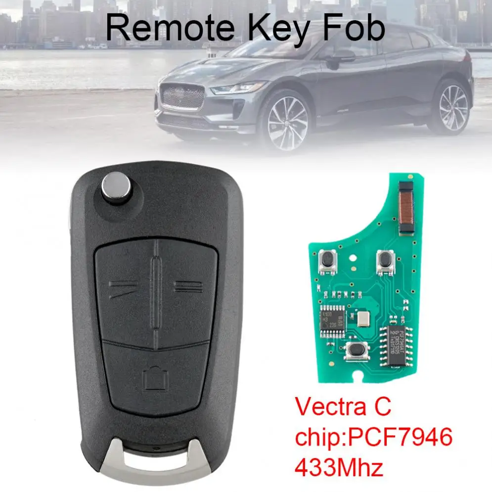 

433Mhz 3 Buttons Flip Car Remote Key with PCF7946 Chip Fit for Opel VectraC